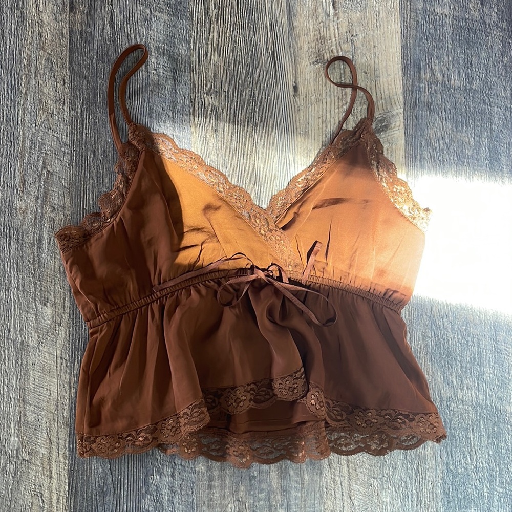 brown american eagle babydoll tank